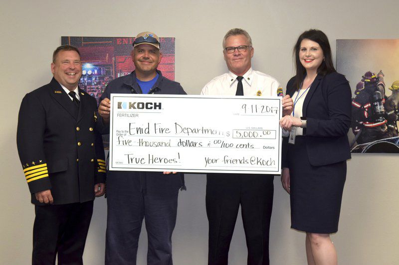 Koch Fertilizer Gives to Enid Fire Department
